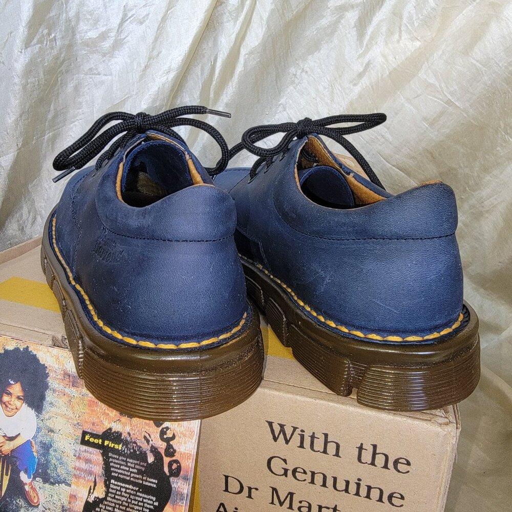 Dr.Martens 6442 Kids Leather Low Top Oxford Shoes in Navy Blue Suede Youth 4 MIE - Picture 7 of 9